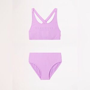 NWT Seafolly Australia Girls Summer Essential Tie Back Bikini in Violet size 14